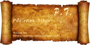Péntek Tibor névjegykártya